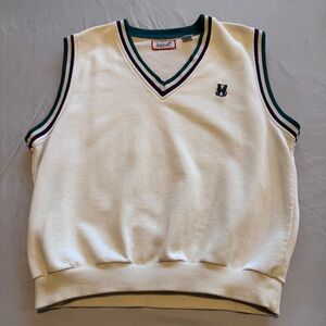 Vintage Men's Fuzzy Z Signature XL Cream Golf Sweater Vest